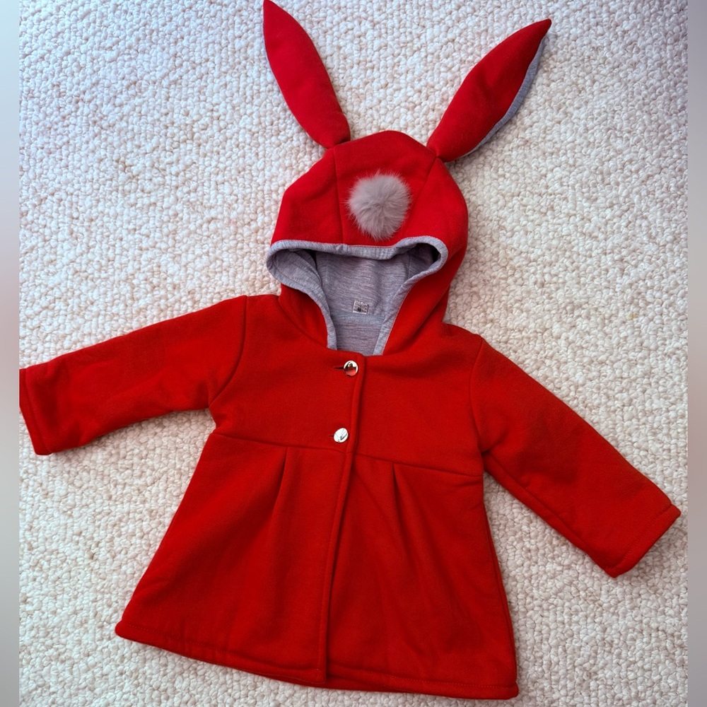 Red Bunny Coat Hooded